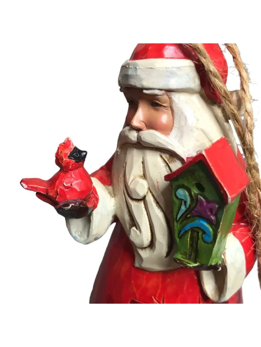 Jim Shore Santa Claus Christmas Ornament Cardinal  2014 Holiday Decor Folkart Ho